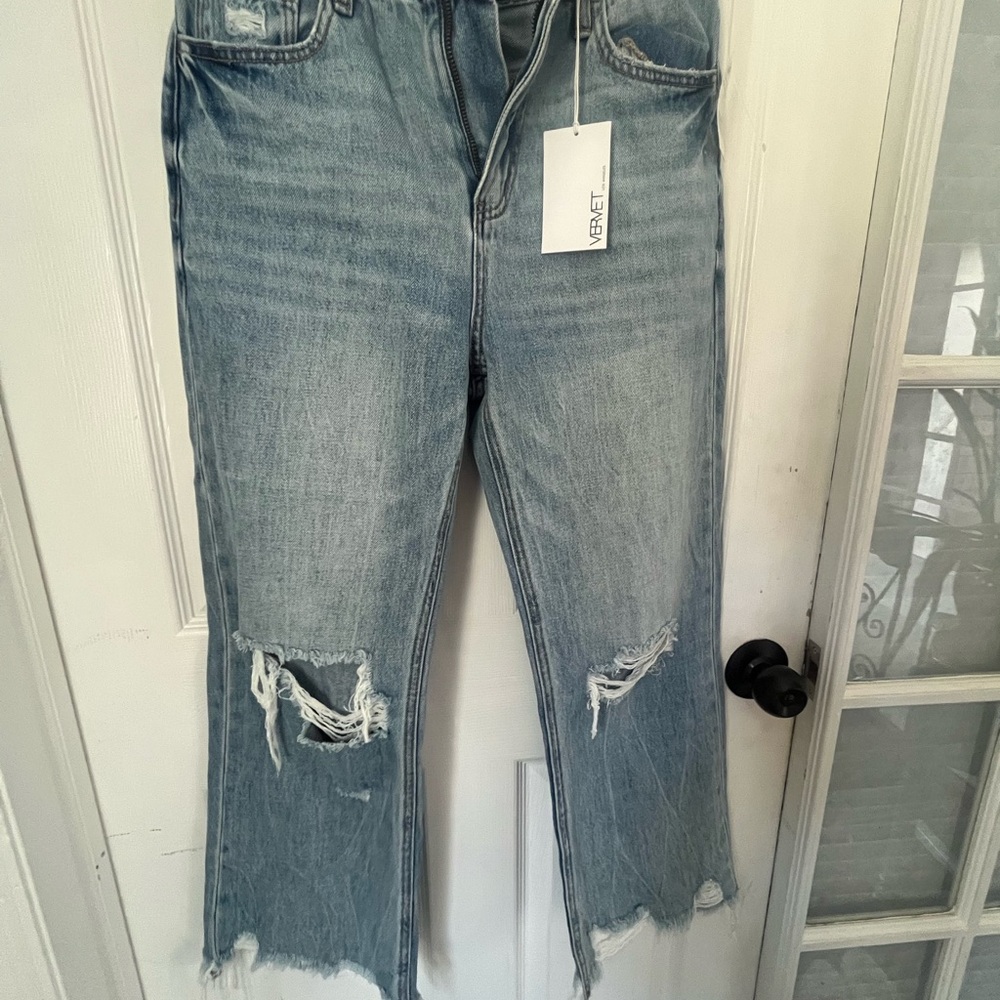 Women's Straight Leg Jeans - Light Blue